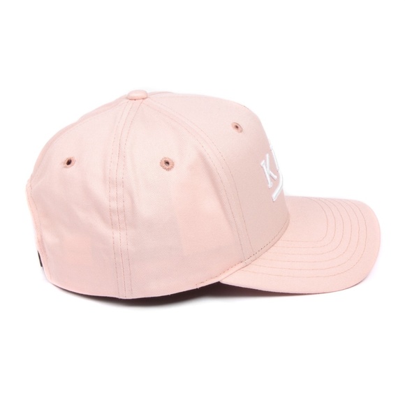 King Apparel Shadwell Curved Peak Blush Pink Snapback Hat - Picture 5 of 6